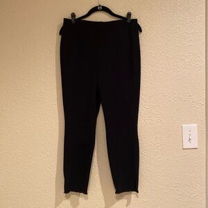 Alfani Black fringed cropped pull up pants